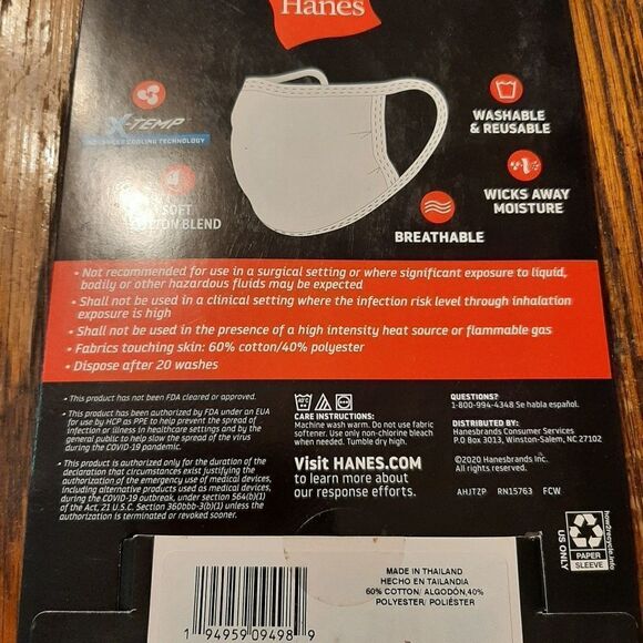 New NINE Hanes X-Temp Kids 5-12 Facemasks- 6 Pink 3 White Cooling Techno… - Picture 5 of 5